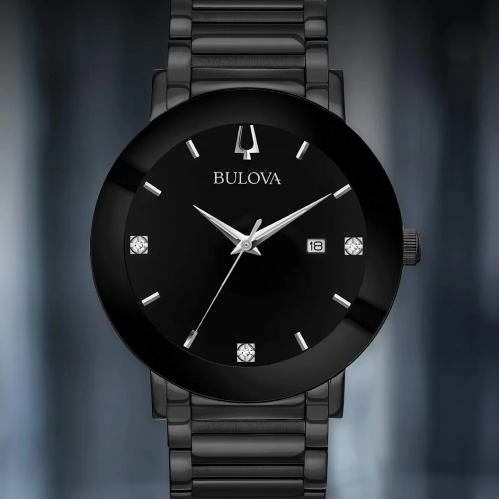 ***SOLD*** Bulova Modern Diamond Black Dial Men's Watch - Picture 2 of 11